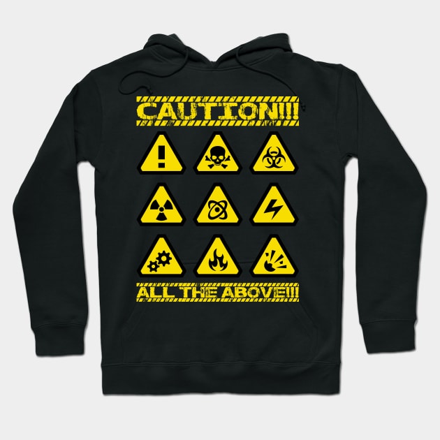 Warning Signs Hoodie by Muzehack